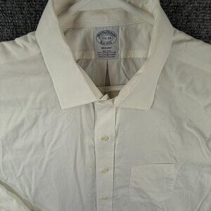 Brooks Brothers Non Iron Stretch White Long Sleeve Button Up 17.5 34 Regent